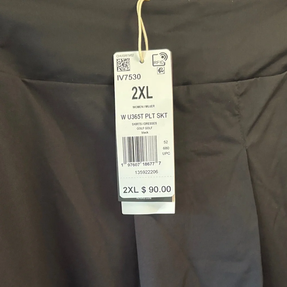 adidas Black Tour Pleated tennis  Skort. Sz XXL NWT - Picture 5 of 11